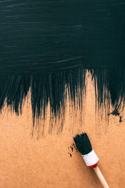 Superficie Cartón Pintado Negro Pincel Como Fondo Arte Grunge —  Fotos de Stock