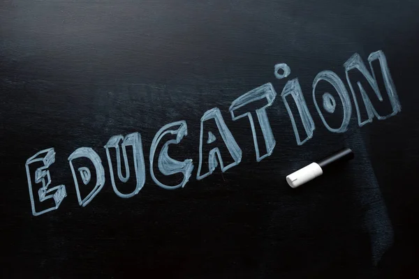 Education Concept Word School Blackboard White Marker Pen — Stock Photo, Image