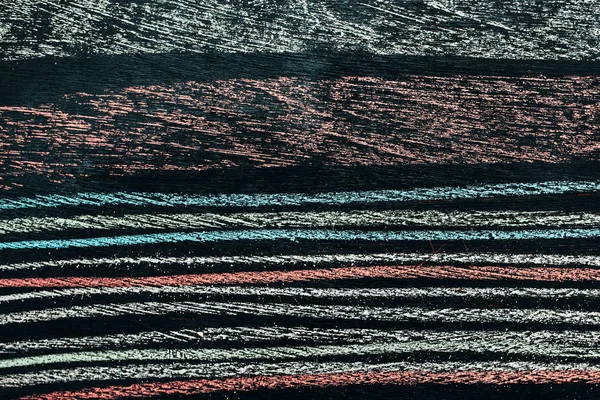 Цветной Мел Полосатый Рисунок Школьной Доске Крупным Планом Абстрактной Гранж — стоковое фото