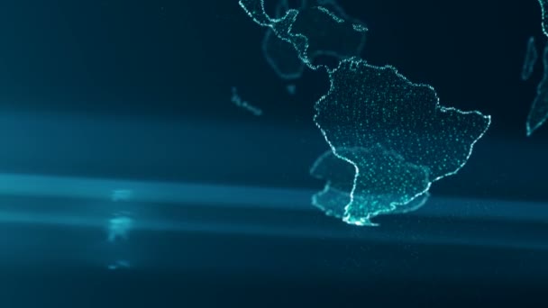 Animowany Globu Obrotowe Południowej Półkuli Globalne Koncepcji Biznesowych Komunikacyjne Sieciowe — Wideo stockowe