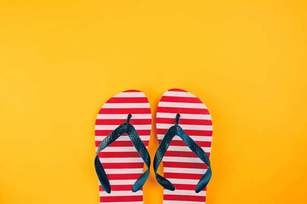 Stylový Flip Flop Sandály Usa Vlajka Vzorem Pohled Shora Kopií — Stock fotografie