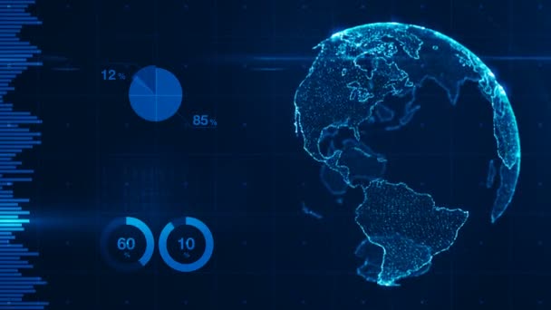 Světě Globálních Obchodních Dat Infografiky Koncepční Animace — Stock video