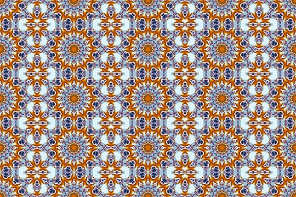 Seamless Pattern Background Repeating Abstract Kaleidoscope Shape Symmetrical Backdrop Graphic — Stock Photo, Image