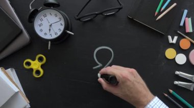 Soru ve cevaplar, öğretmen tahtaya soru işareti çizim