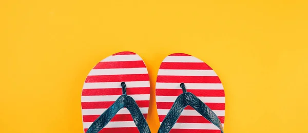 Eleganta Flip Flop Sandaler Med Usa Flagga Mönster Ovanifrån Med — Stockfoto