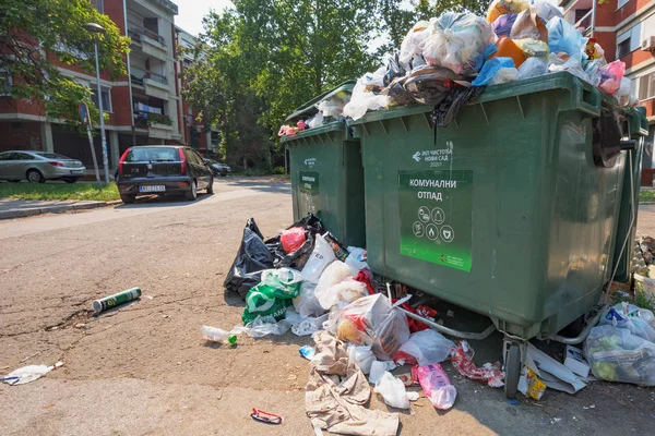 Novi Sad Serbia Sierpień 2018 Stałych Odpadów Komunalnych Lub Śmieci — Zdjęcie stockowe