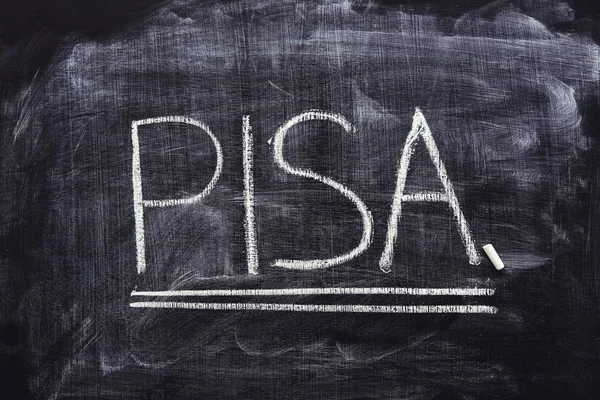 Pisa Concept Programme International Student Assessment Writing Blackboard — Stock Photo, Image
