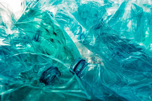 Tas Bouteilles Plastique Broyé Prêt Pour Recyclage — Photo