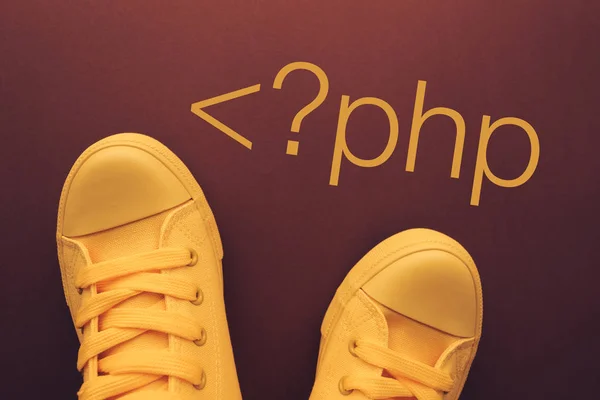 Php Programmer Conceptual Image Sneakers — Stock Photo, Image