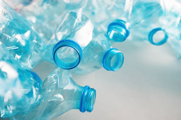Bottiglie Plastica Schiacciata Mucchio Pronto Riciclaggio — Foto Stock