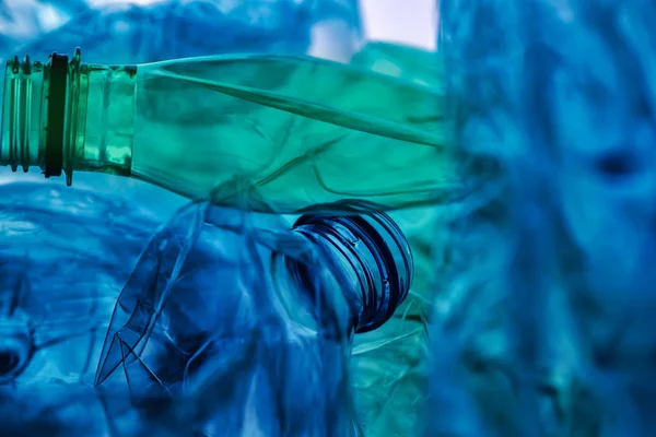 Crushed Plastic Bottles Heap Ready Recycling — Stock Photo, Image