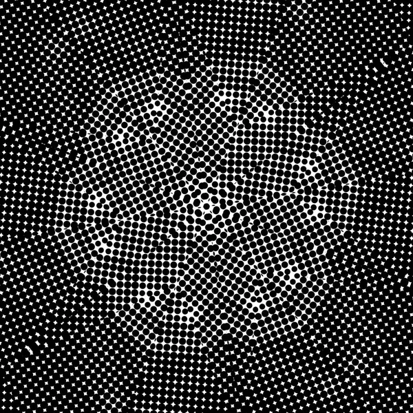 Black and white halftone kaleidoscope effect pattern as graphic design background, illustration