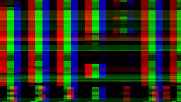 Distorção Quebrado Glitch Fundo Com Canal Rgb Efeito Divisão — Vídeo de Stock