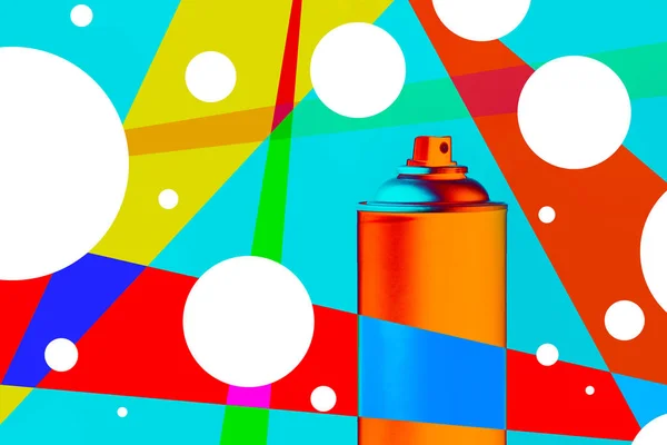 Color spray can for graffiti artwork, pop colors