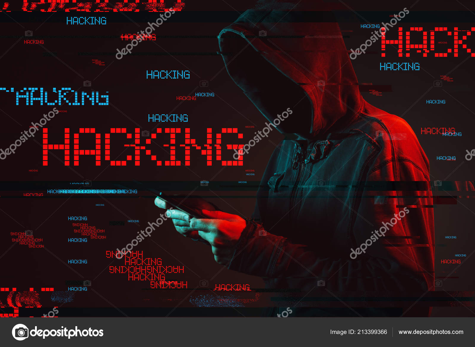 타블렛 빨간색과 파란색 조명된 이미지와 디지털 익명의 사람이 컴퓨터 — 스톡 사진 © stevanovicigor #213399366