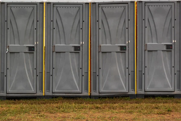 Draagbare Openbaar Toilet Cabines Een Rij — Stockfoto