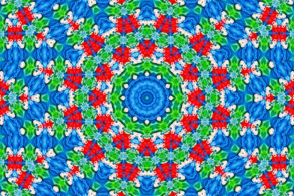 Abstraktní Kaleidoskop Vzorkem Pozadí Barevné Reflexní Zrcadlení Pozadí Jako Prvek — Stock fotografie