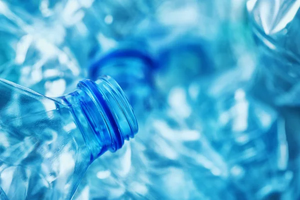 Crushed Plastic Bottles Heap Ready Recycling — Stock Photo, Image