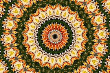 Psychedelic sürekli değişen hayali simetrik desen arka plan olarak