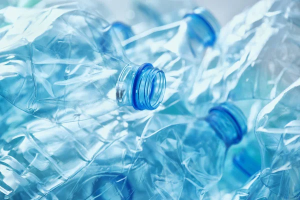 Crushed Plastic Bottles Heap Ready Recycling — Stock Photo, Image