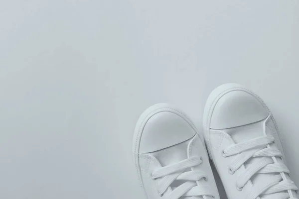 White Sneakers Copy Space Youth Lifestyle Fashion Concept — Stock Photo, Image