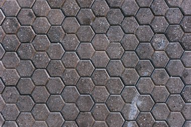 Altıgen beton kaldırım döşeme arka plan yukarıdan