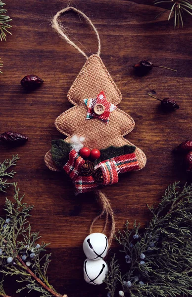 Weihnachtsbaumkletterdekoration Flach Liegend Von Oben — Stockfoto
