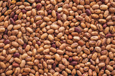 Pinto bean from above, top view of healthy legume beans as background or texture clipart