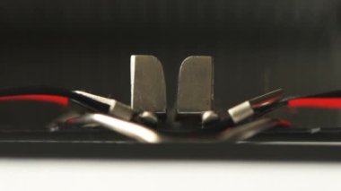 Daktilo türü kılavuz ve typebars makro ağır çekim seçici odak ile