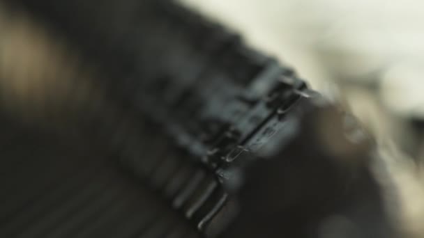 Typewriter Typebars Macro Slow Motion Selective Focus — Stock Video