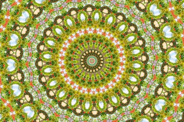 Organik soyut kaleydoskop desen arka plan, renkli yansıtıcı yansıtma fon olarak grafik tasarım öğesi