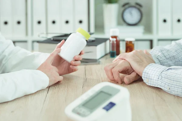 Doctor Patient Nutritional Supplement Therapy Medical Office — Stock Photo, Image