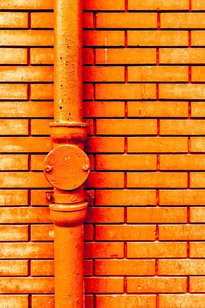 Gutter Downpipe Brick Wall Urban Background — Stock Photo, Image