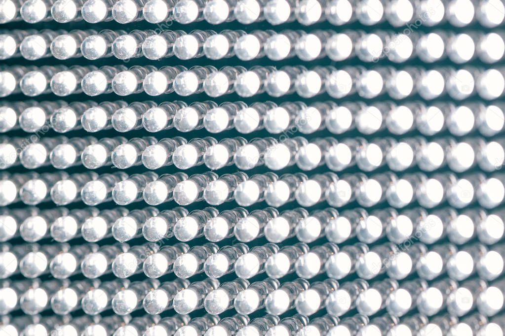 LED light panel diodes close up with selective focus