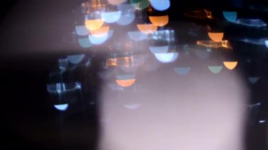 Renkli ışık bokeh arka plan, ufuk şenlikli parlayan ışık