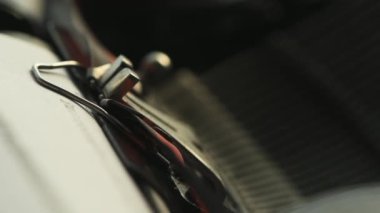 Daktilo türü kılavuz ve typebars makro ağır çekim seçici odak ile