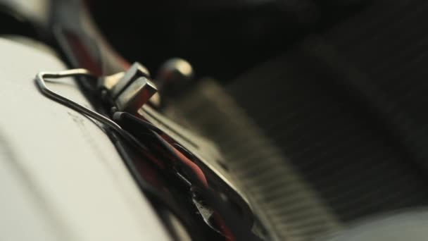 Typewriter Type Guide Typebars Macro Slow Motion Selective Focus — Stock Video