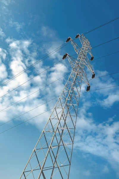 Fryst Pylon Makt Och Energi Industriella Koncept — Stockfoto