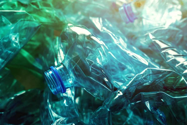 Műanyag Palackot Újrahasznosítás Környezeti Károk Környezetszennyezés Fogalma — Stock Fotó
