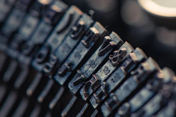 Typewriter Typebars Macro Selective Focus — Stock Photo, Image