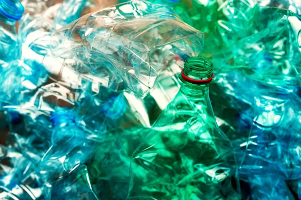 Butelki Tworzyw Sztucznych Recykling Szkód Środowisku Koncepcja Zanieczyszczenia — Zdjęcie stockowe