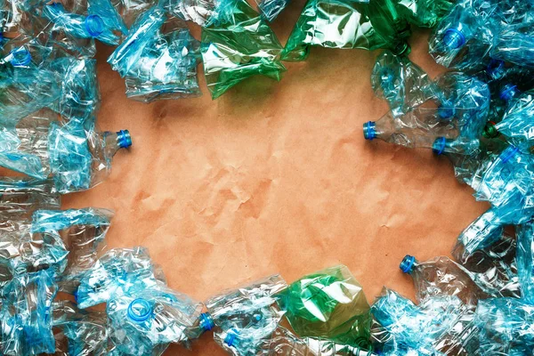 Plastové Lahve Pro Recyklaci Škody Životním Prostředí Znečištění Koncept Kopií — Stock fotografie