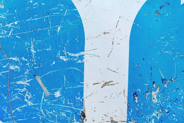 Texture Grunge Avec Marques Rayures Surface Métallique Peinte Bleu Endommagé — Photo