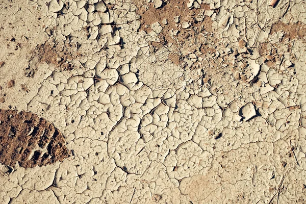 Ανθρώπινη Shoeprint Αποτύπωμα Στην Επιφάνεια Εδάφους Ξηρό Mudcrack — Φωτογραφία Αρχείου
