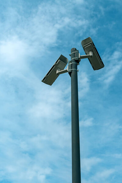 Security camera on high post