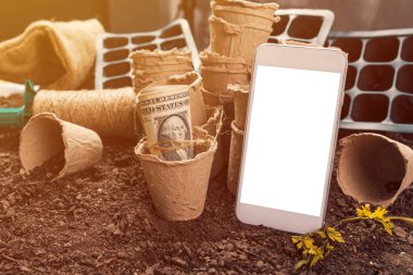 Akıllı telefon organik tarım konsepti için alay