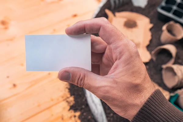 Organik bahçıvan kartvizit kadar mock — Stok fotoğraf