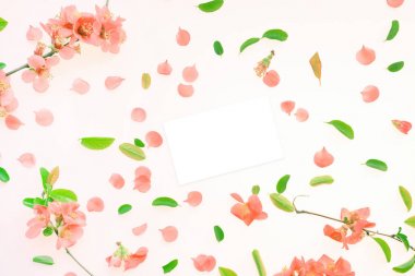 Bahar tebrik kartı mock up