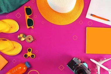 Seyahat aksesuarları yaz plaj tatil tatil zevk