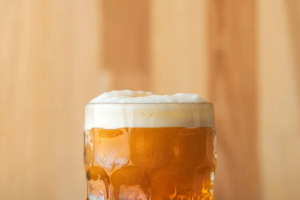 Beer head or collar, frothy foam on top of beverage — Stock Photo, Image